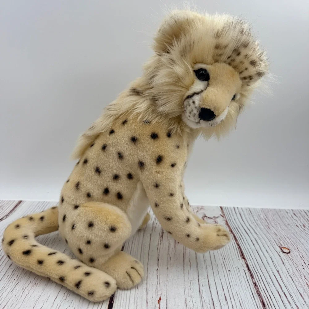 Hansa Creation Cheetah Cub Plush Realistic Spotted Sitting Stuffed Animal Read *